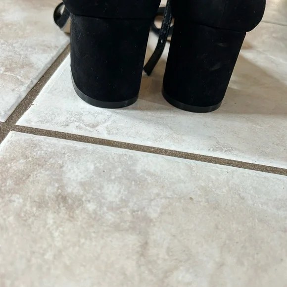 Aldo Shoes Aldo Black Villarosa Suede Block Heel Sandal Great